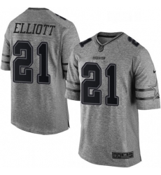 Dallas Cowboys 21 Ezekiel Elliott Limited Gray Gridiron NFL Jersey