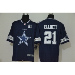 Dallas Cowboys 21 Ezekiel Elliott Navy Team Big Logo Number Vapor Untouchable Limited Jersey
