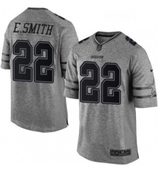 Dallas Cowboys 22 Emmitt Smith Limited Gray Gridiron NFL Jersey