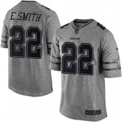 Dallas Cowboys 22 Emmitt Smith Limited Gray Gridiron NFL Jersey