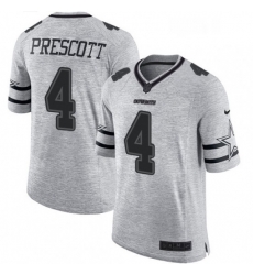 Dallas Cowboys 4 Dak Prescott Limited Gray Gridiron II NFL Jersey