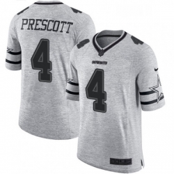 Dallas Cowboys 4 Dak Prescott Limited Gray Gridiron II NFL Jersey