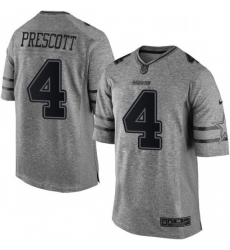 Dallas Cowboys 4 Dak Prescott Limited Gray Gridiron NFL Jersey