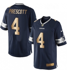 Dallas Cowboys 4 Dak Prescott Limited NavyGold Team Color NFL Jersey