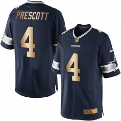 Dallas Cowboys 4 Dak Prescott Limited NavyGold Team Color NFL Jersey