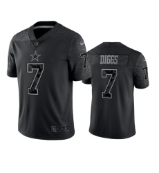 Dallas Cowboys 7 Trevon Diggs Black Reflective Limited Stitched Football Jersey