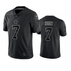 Dallas Cowboys 7 Trevon Diggs Black Reflective Limited Stitched Football Jersey