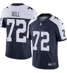 Dallas Cowboys 72 Trysten Hill Navy Blue Thanksgiving Stitched NFL Vapor Untouchable Limited Throwback Jersey