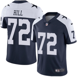 Dallas Cowboys 72 Trysten Hill Navy Blue Thanksgiving Stitched NFL Vapor Untouchable Limited Throwback Jersey