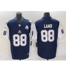 Dallas Cowboys 88 CeeDee Lamb Navy 2023 F U S E  With 1960 Patch Vapor Limited Stitched Football Jersey