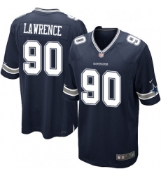 Dallas Cowboys 90 Demarcus Lawrence Game Navy Blue Team Color NFL Jersey