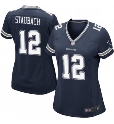 Women's Dallas Cowboys 12 Roger Staubach Game Navy Blue Team Color NFL Jersey