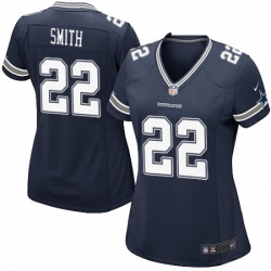 Women's Dallas Cowboys 22 Emmitt Smith Game Navy Blue Team Color NFL Jersey