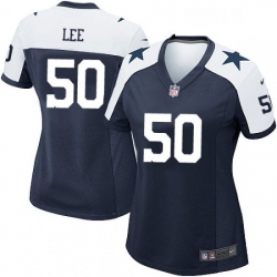 Women's Dallas Cowboys 50 Sean Lee Game Navy Blue Throwback Alternate NFL Jersey