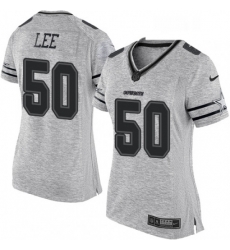 Women's Dallas Cowboys 50 Sean Lee Limited Gray Gridiron II NFL Jersey
