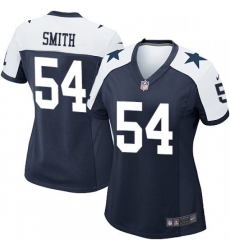 Women's Dallas Cowboys 54 Jaylon Smith Game Navy Blue Throwback Alternate NFL Jersey