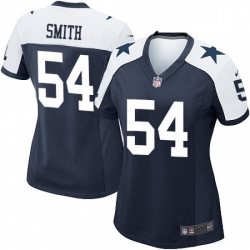 Women's Dallas Cowboys 54 Jaylon Smith Game Navy Blue Throwback Alternate NFL Jersey