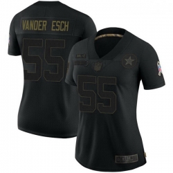 Women's Dallas Cowboys 55 Leighton Vander Esch Black Limited 2020 Salute To Service Jersey