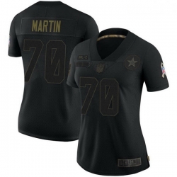Women's Dallas Cowboys 70 Zack Martin Black Limited 2020 Salute To Service Jersey