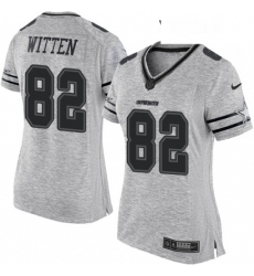 Women's Dallas Cowboys 82 Jason Witten Limited Gray Gridiron II NFL Jersey
