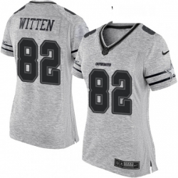 Women's Dallas Cowboys 82 Jason Witten Limited Gray Gridiron II NFL Jersey