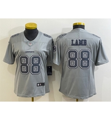 Women's Dallas Cowboys 88 CeeDee Lamb Grey Atmosphere Fashion Stitched Jersey