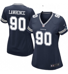 Women's Dallas Cowboys 90 Demarcus Lawrence Game Navy Blue Team Color NFL Jersey