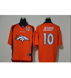 Denver Broncos 10 Jerry Jeudy Orange Team Big Logo Number Vapor Untouchable Limited Jersey