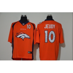 Denver Broncos 10 Jerry Jeudy Orange Team Big Logo Number Vapor Untouchable Limited Jersey