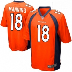 Denver Broncos 18 Peyton Manning Game Orange Team Color NFL Jersey