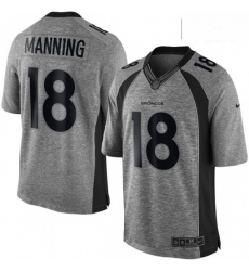 Denver Broncos 18 Peyton Manning Limited Gray Gridiron NFL Jersey