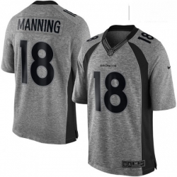 Denver Broncos 18 Peyton Manning Limited Gray Gridiron NFL Jersey