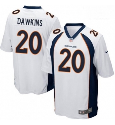 Denver Broncos 20 Brian Dawkins Game White NFL Jersey