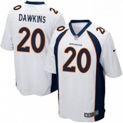 Denver Broncos 20 Brian Dawkins Game White NFL Jersey