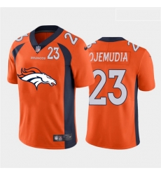 Denver Broncos 23 Michael Ojemudia Orange Team Big Logo Number Vapor Untouchable Limited Jersey