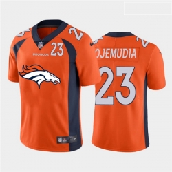 Denver Broncos 23 Michael Ojemudia Orange Team Big Logo Number Vapor Untouchable Limited Jersey