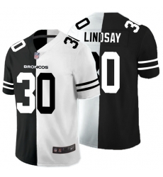 Denver Broncos 30 Phillip Lindsay Black And White Split Vapor Untouchable Limited Jersey