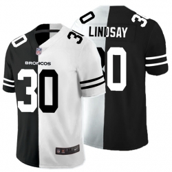 Denver Broncos 30 Phillip Lindsay Black And White Split Vapor Untouchable Limited Jersey