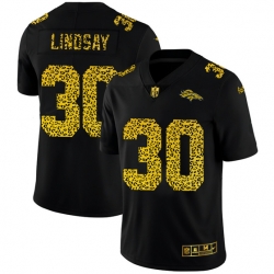 Denver Broncos 30 Phillip Lindsay Black Leopard Print Fashion Vapor Limited NFL Jersey 