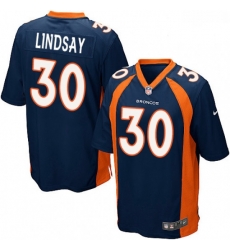 Denver Broncos 30 Phillip Lindsay Game Navy Blue Alternate NFL Jersey