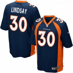 Denver Broncos 30 Phillip Lindsay Game Navy Blue Alternate NFL Jersey