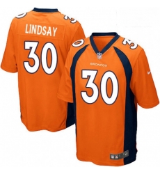 Denver Broncos 30 Phillip Lindsay Game Orange Team Color NFL Jersey