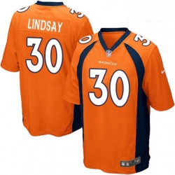 Denver Broncos 30 Phillip Lindsay Game Orange Team Color NFL Jersey