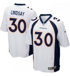 Denver Broncos 30 Phillip Lindsay Game White NFL Jersey