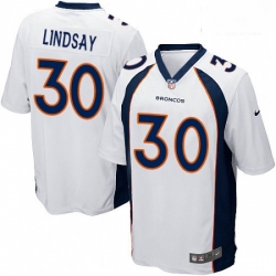 Denver Broncos 30 Phillip Lindsay Game White NFL Jersey