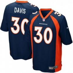 Denver Broncos 30 Terrell Davis Game Navy Blue Alternate NFL Jersey