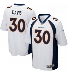 Denver Broncos 30 Terrell Davis Game White NFL Jersey