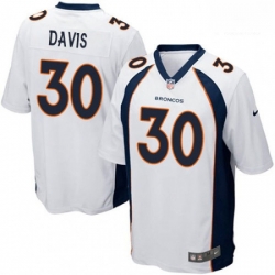 Denver Broncos 30 Terrell Davis Game White NFL Jersey