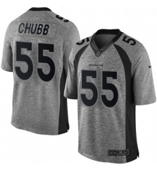 Denver Broncos 55 Bradley Chubb Limited Gray Gridiron NFL Jersey