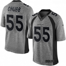 Denver Broncos 55 Bradley Chubb Limited Gray Gridiron NFL Jersey